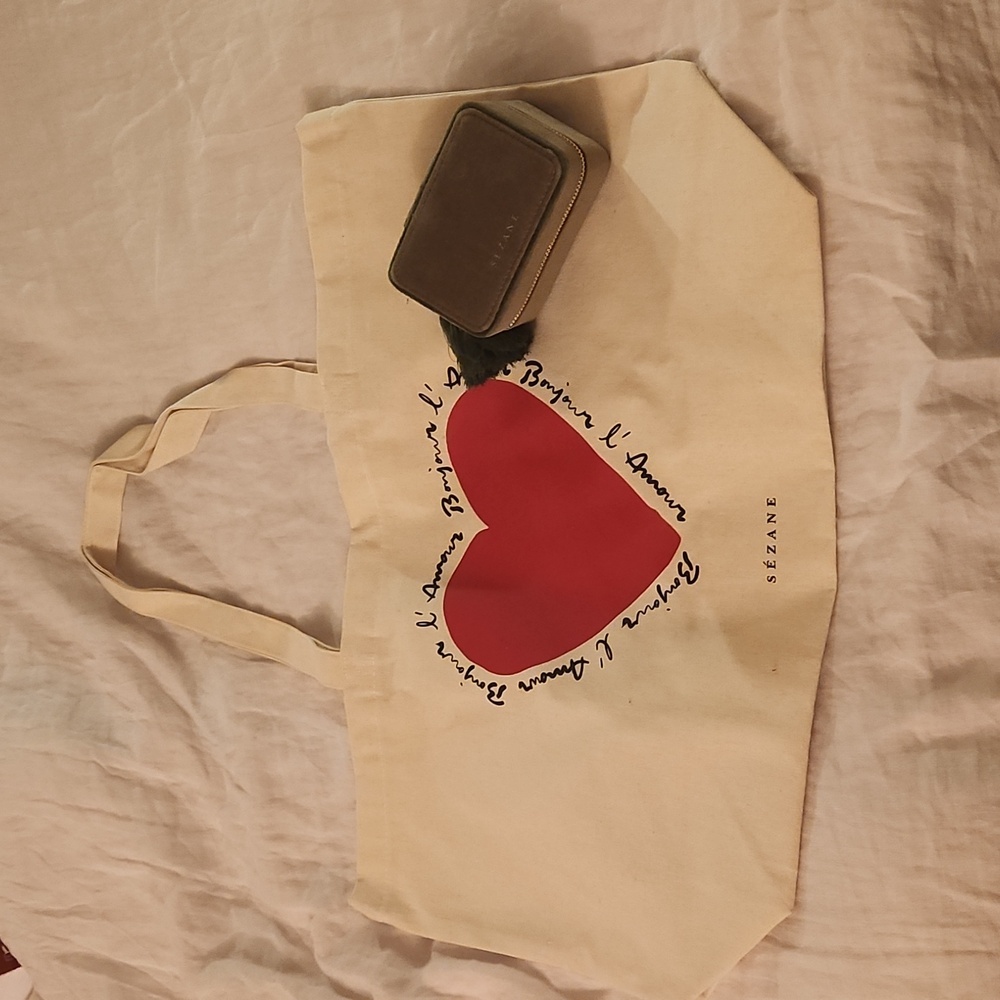 Sézane Amour Tote Bag with small Jewelry Box